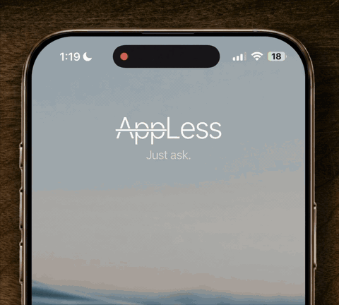AppLess generating a screen from a spoken request